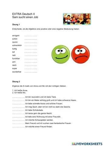 EXRTA Deutsch 4 Sam sucht einen Job