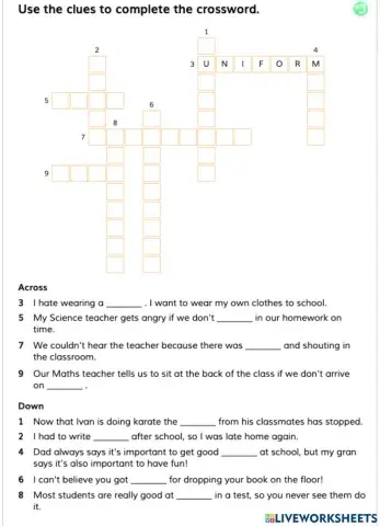 Unit 7 school life vocablary