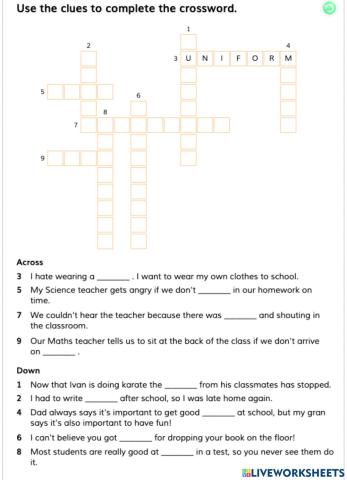 Unit 7 school life vocablary