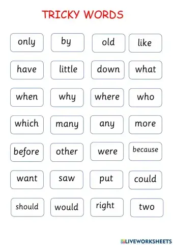 Tricky words grammar book