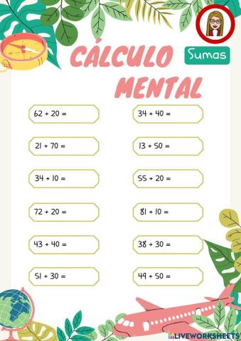Calculo mental sumas