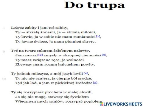 Jan Andrzej Mrosztyn Do trupa