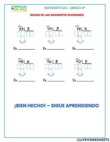Divisiones de una cifra