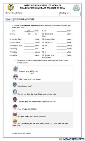 Possessive Adjectives