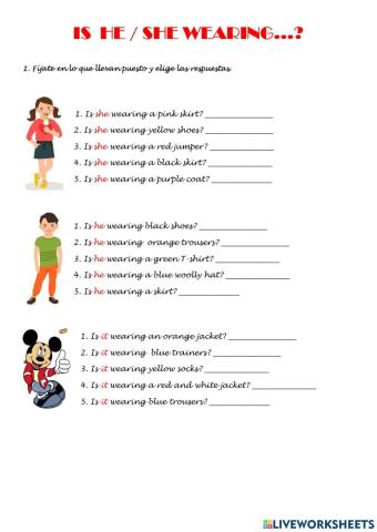 Is he-she it wearing?