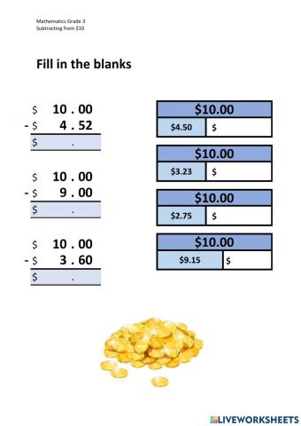 Subtracting from -10