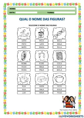 Qual o Nome das Figuras