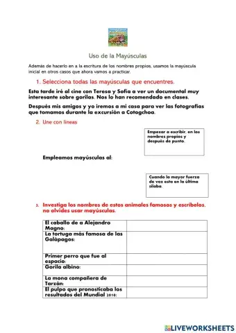 Uso de las mayúsculas