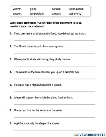 U3L3 Vocabulary Words Practice