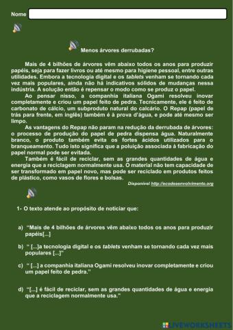 Interpretaçãode texto - notícia