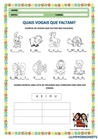 Quais Vogais que Faltam