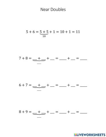 Strategies for Addition - Near Doubles - 1