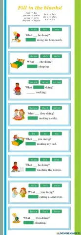 Present progressive affirmative questions