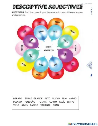 Descriptive adjectives