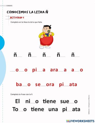 Actividad 5 letra Ñ