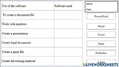 Drag correct software to its function