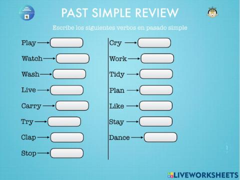 Past simple regular verbs review 5º