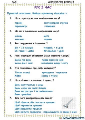 ЯДС Діагностична робота 8 ч1