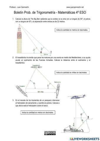 Boletín Trigonometría I