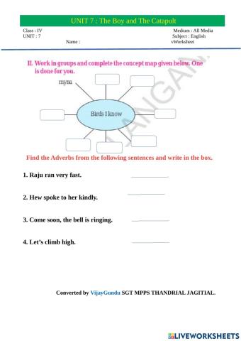 4th eng the boy and the catupult A reading 3 by Vijay Gundu