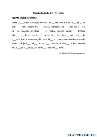 Desetiminutovka č. 4 - 9. ročník