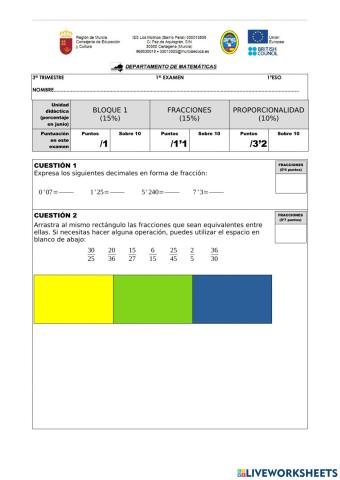 3ªEvaluación- 1erExamen