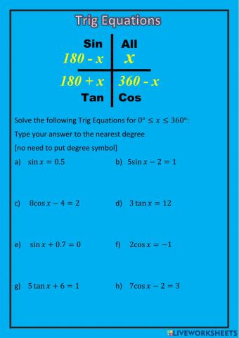 National 5 - Trig Equations