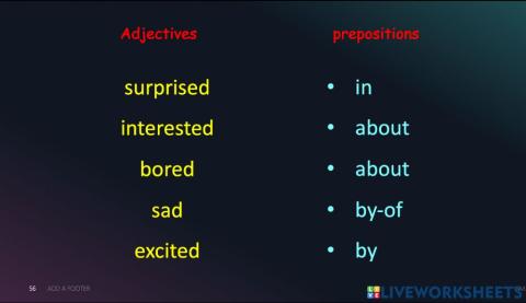 Adjectives and prepositions