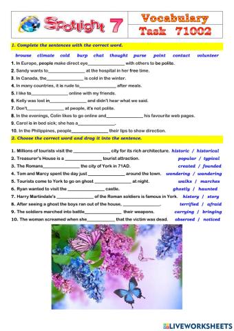 Spotlight 7 Task 71002