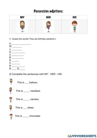 Possessive adjectives