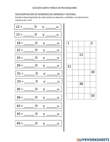 Descomposición de números.
