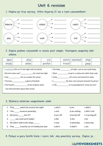 Junior Explorer 5 Unit 6 revision