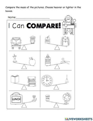 Compare Mass and Volume