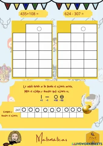 Suma y resta con centenas ABN rejilla