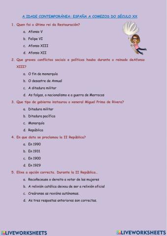 España a comezos do século xx