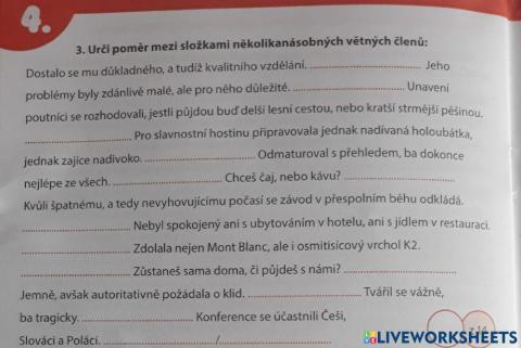 Poměry mezi větnými členy