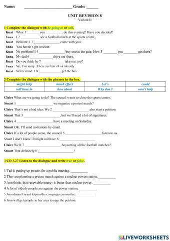 Unit Revision. Food and Drink