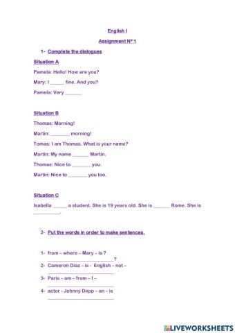 Verb to be - greetings