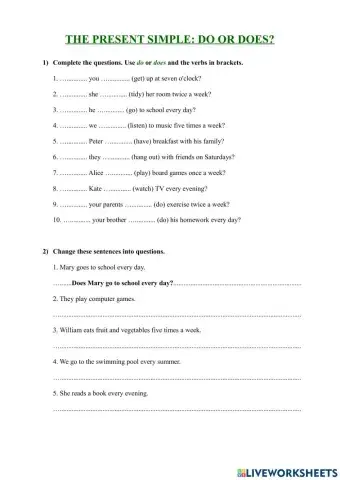 The Present Simple: do or does