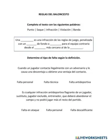 Reglas del Baloncesto