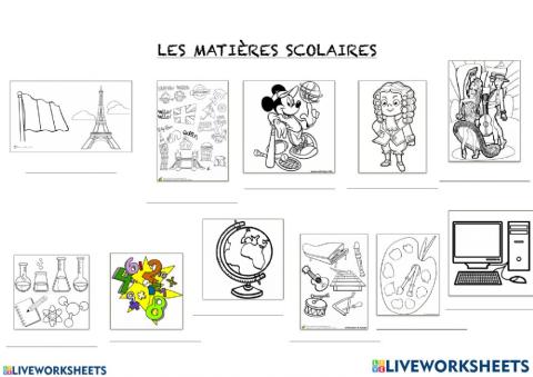 Les matières scolaires