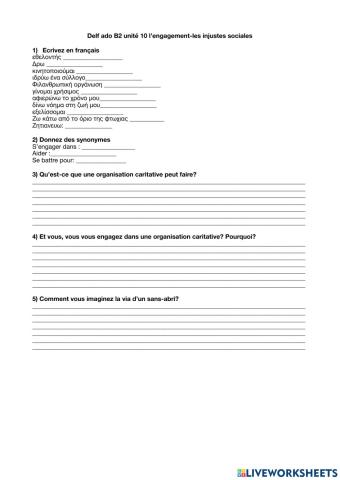 Delf ado B2 unité 4 l'engagement