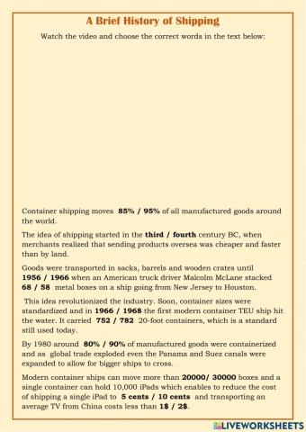 Brief History of Shipping