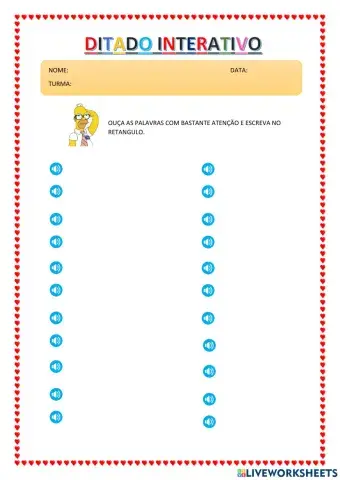 Ditado interativo animais