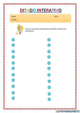 Ditado interativo animais