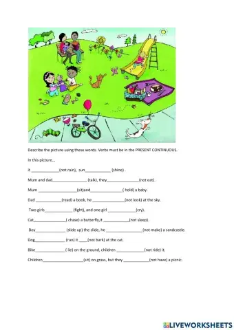 Present Continuous -Describe the picture