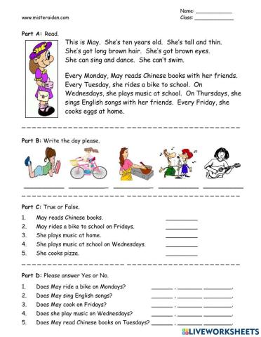 May reading Comprehension