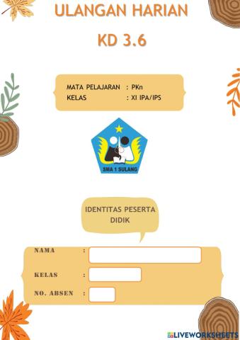 Ulangan harian kd 3.6