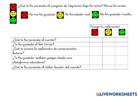 Escala de valoración E. Infantil