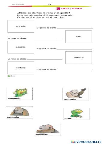 ¿Como se siente la rana y el gorila?